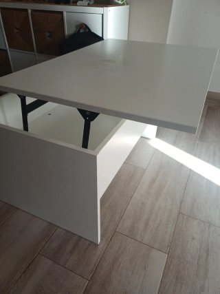 Mesa de centro elevable ÖSTAVALL blanca