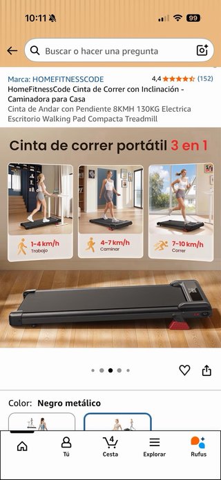 Cinta de Correr Eléctrica SUPER RUN 130KG