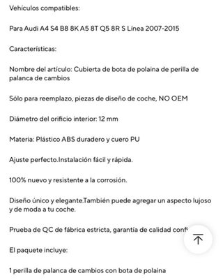 Pomo Palanca Cambios Audi A4 B8 Q5 A5