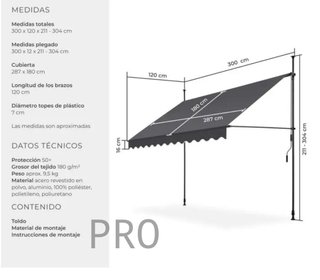 Toldo plegable para balcon