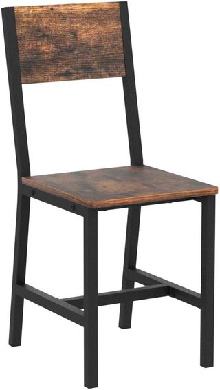 Sillas De Comedor, Juego De 2 Sillas De Cocina, Estructura De Acero, Estilo Industrial, Para Comedor, Sala De Estar, Cocina, Marrón Vintage Y Negro Tinta LDC092B01V1