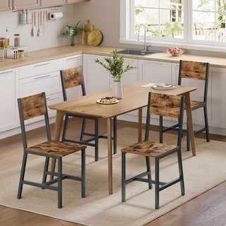 Sillas De Comedor, Juego De 2 Sillas De Cocina, Estructura De Acero, Estilo Industrial, Para Comedor, Sala De Estar, Cocina, Marrón Vintage Y Negro Tinta LDC092B01V1