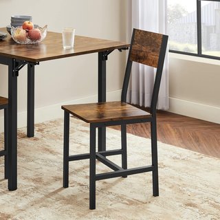Sillas De Comedor, Juego De 2 Sillas De Cocina, Estructura De Acero, Estilo Industrial, Para Comedor, Sala De Estar, Cocina, Marrón Vintage Y Negro Tinta LDC092B01V1