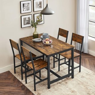 Sillas De Comedor, Juego De 2 Sillas De Cocina, Estructura De Acero, Estilo Industrial, Para Comedor, Sala De Estar, Cocina, Marrón Vintage Y Negro Tinta LDC092B01V1