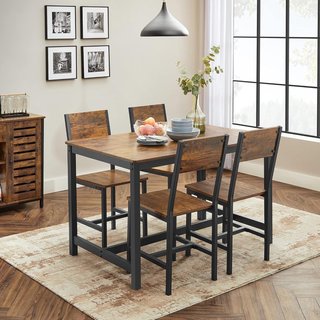 Sillas De Comedor, Juego De 2 Sillas De Cocina, Estructura De Acero, Estilo Industrial, Para Comedor, Sala De Estar, Cocina, Marrón Vintage Y Negro Tinta LDC092B01V1