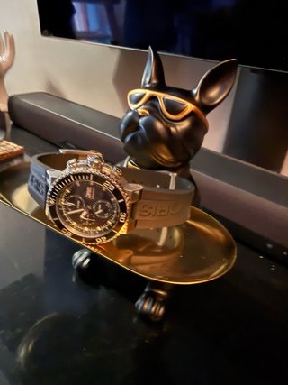 Statuetta Bulldog Francese con Vassoio