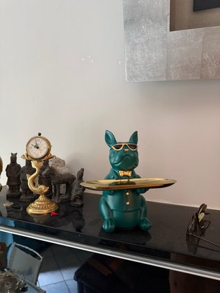 Statuetta Bulldog Francese con Vassoio