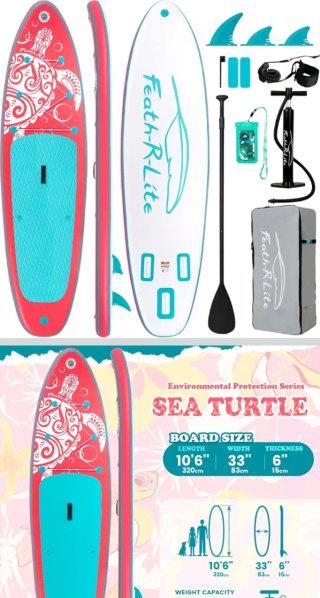 Tabla Paddle Surf Feath-R-Lite 10'6 Sea Turtle
