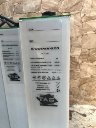 Baterías 5 TOPZS 625 placas solar, aislada,electri