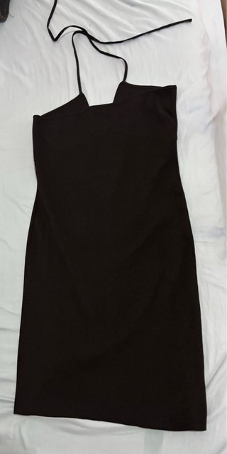 Vestido corto negro escote halter