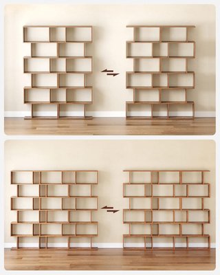 Estantería de 6 Niveles, Librería, 24 X 70 X 191,6 Cm, Divisor de Habitación, Organizador de Cubos, Estilo Moderno, para Sala de Estar, Dormitorio, Oficina, Marrón Vintage LBC61BX