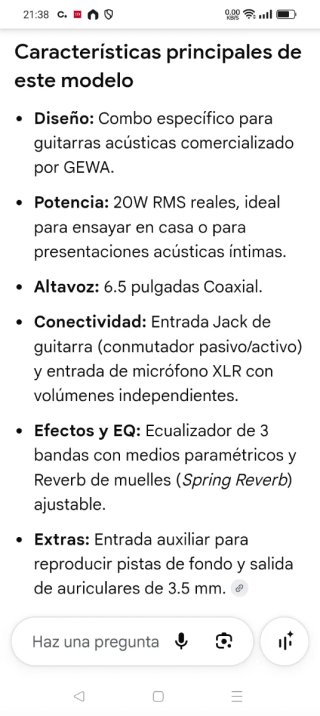 Amplificador Guitarra Acústica ZAR 2o watts RMS