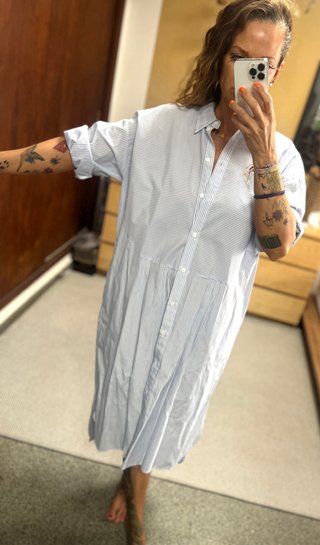 Vestido camisero Zara rayas bolsillos Talla S/M