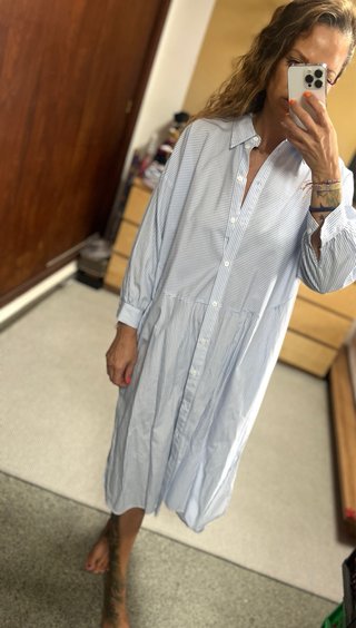 Vestido camisero Zara rayas bolsillos Talla S/M