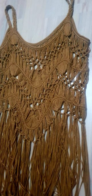 Top de crochet con flecos
