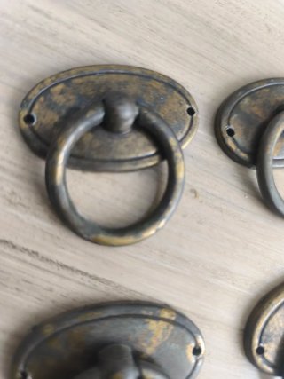 8 Tiradores Metal Antiguos Bronce y Dorado