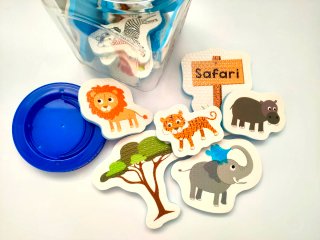 Cubo Juguetes Baño Safari Acuático 15 Piezas