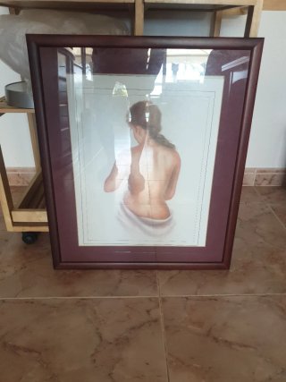 Cuadro Mujer de espaldas acuarela