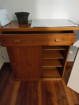 Mueble zapatero con cajón y puertas correderas
