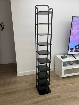 Estantería Negra Metálica y Madera Nueva