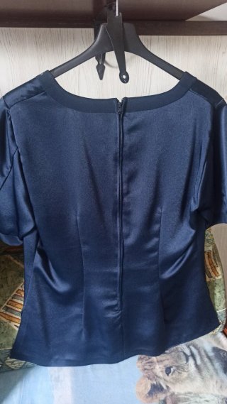 Camicia elegante blu con strass tg M