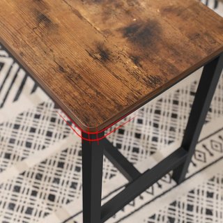 Conjunto de 2 Bancos de Mesa, Bancos de Interior, 108 x 32,5 x 50 cm, Estilo Industrial, Estructura Resistente de Metal, para Cocina Comedor Sala de Estar, Marrón Vintage y Negro KTB33X
