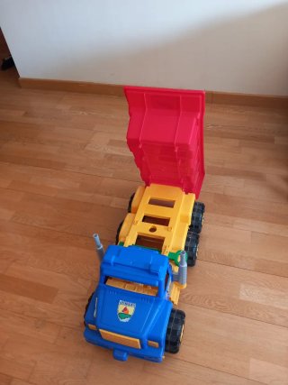 Camión de Juguete Grande Azul y Rojo