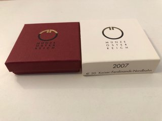 Moneda de 20€ Kaiser Ferdinands Nordbahn 2007