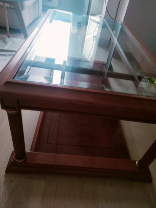 Mesa de centro madera y cristal
