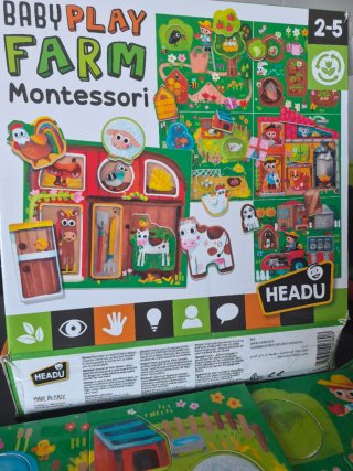 Puzzle Bebé Granja Montessori Headu