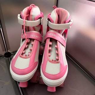 Pattini a rotelle bianchi/rosa TG 9.5-10.5