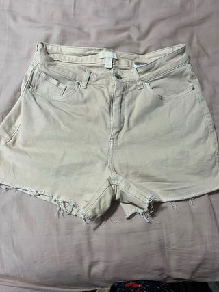 Shorts Vaqueros Beige H&M Talla 38