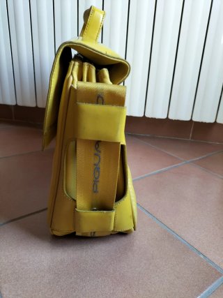 Borsa Piquadro Gialla Pelle e Tessuto