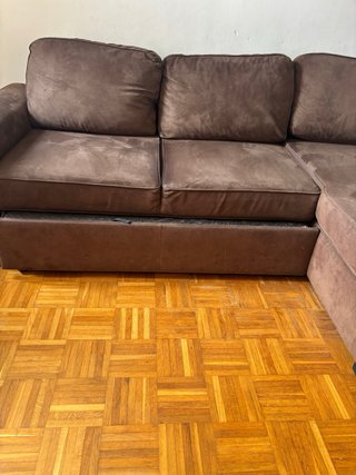 Sofá 3 plazas cama 240cm marrón