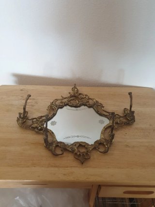 Espejo percha antiguo dorado