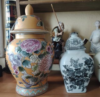 Lote 4 tibores vintage decorativos