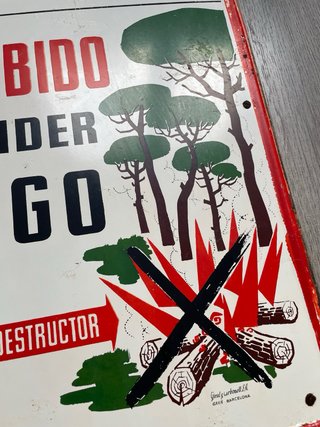 Cartel chapa metalica Prohibido Encender Fuego