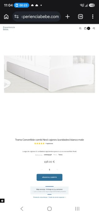 Cajones Trama para cuna convertible