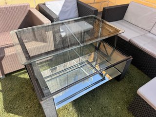 Conjunto Muebles Jardín y  Mesa Cristal