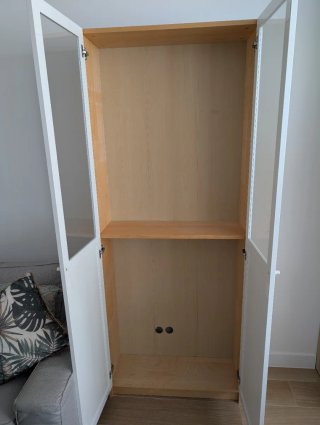 2 Librerías Billy Roble con Puertas Oxberg Vidrio