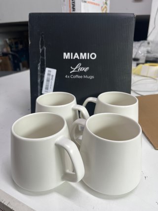 Juego 4 Tazas Café Miamio Luxe Blancas