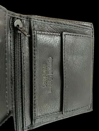 Cartera Piel Cabra Negra Hombre