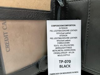 Cartera Piel Cabra Negra Hombre