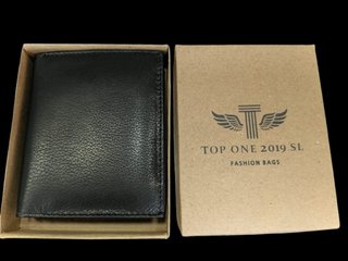 Cartera Piel Cabra Negra Hombre