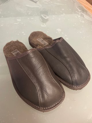 Club4Brands zapatillas de casa Hombre piel de vaca afelpada, talla 40