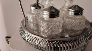 Juego de salero y pimentero de cristal