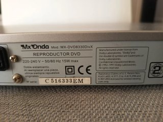 Reproductor DVD Mx Onda MX-DVD8330DivX