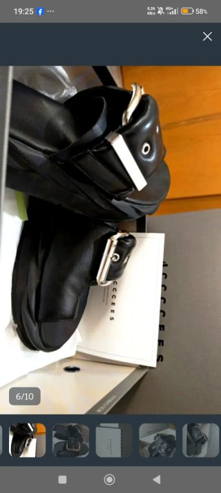 Sandalias 4ccccees Talla 39 Negras Hebilla Platead