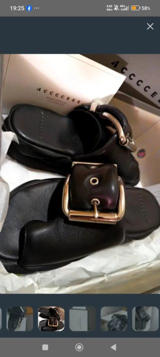 Sandalias 4ccccees Talla 39 Negras Hebilla Platead