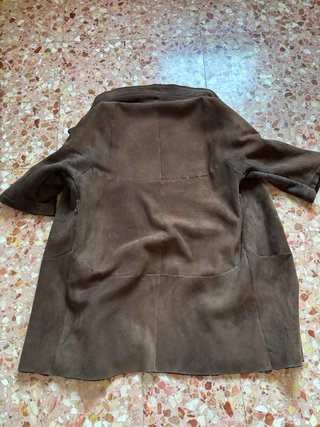 Giacca montone marrone e nera
